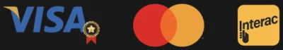 Interac and major card payment logos